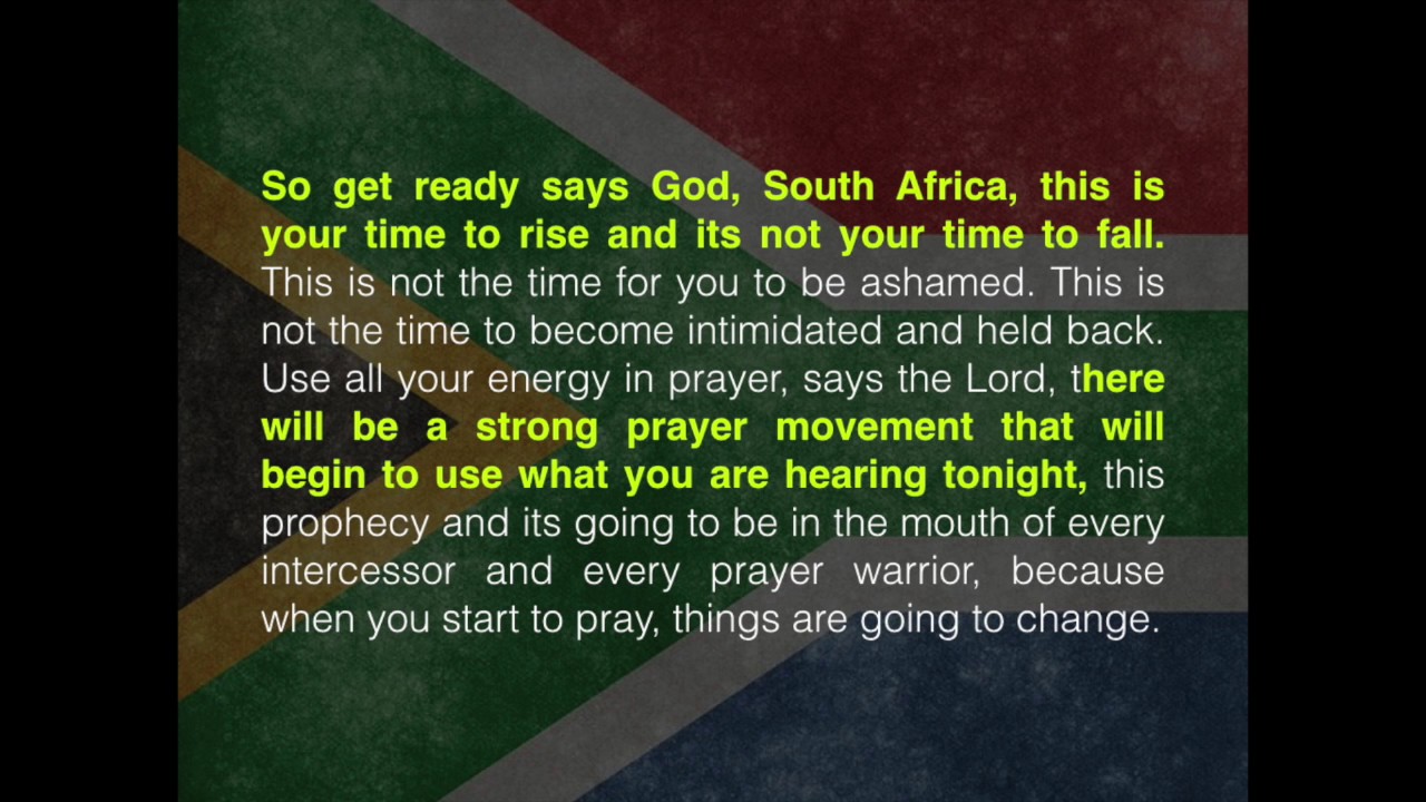 Prophecy over South Africa, dated 2015 by Jonathan David